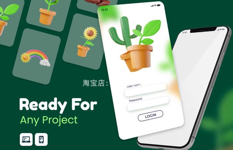 图片[7]-Blender自然植物仙人掌蘑菇花草树太阳彩虹向日葵3D图标模型素材-cg男孩