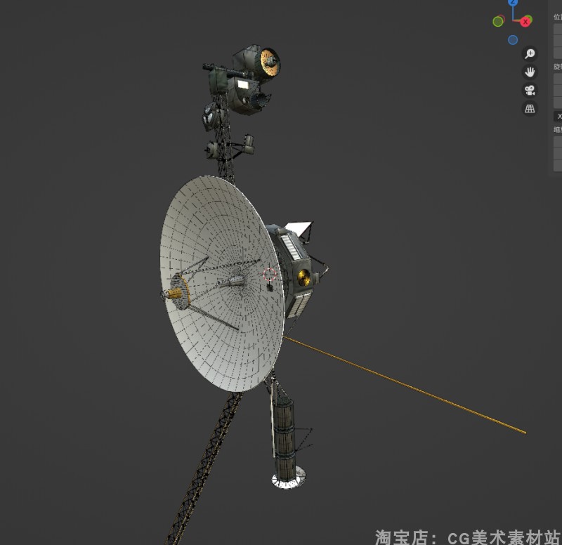 图片[11]-Blender/C4D美国NASA太空宇宙探测器Voyager旅行者号3D模型素材-cg男孩