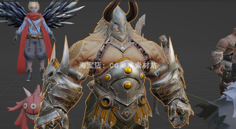 图片[7]-Blender游戏动漫原神Q版卡通漫画人物角色模型骨骼绑定资产库素材-cg男孩