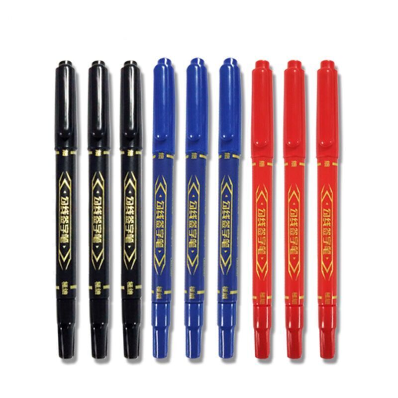 Perpetual Bloom Small Double Head Mark Pen Hook Line Pen Disc pen Oily Logistic Pen Stationery Office Supplies w-120