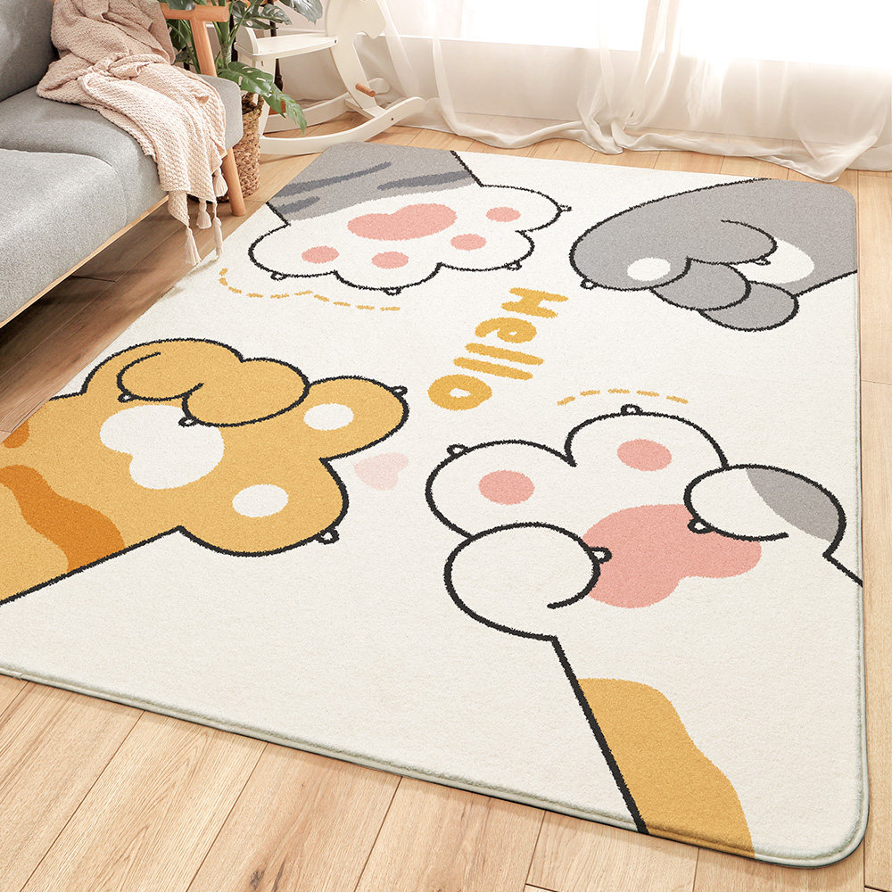 Cartoon lamb velvet living room carpet home bedroom full sofa long strip mat children's room thickened bedside blanket