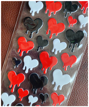 Special offer imported from Japan Mind Wave melted love drop glue three-dimensional sticker decorative sticker peach heart