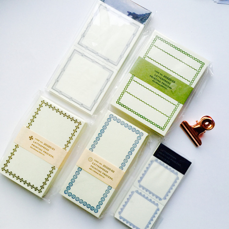 Mushroom Tun imported from Japan Kurashiki artisan letterpress engraving printing retro border tearable note book note