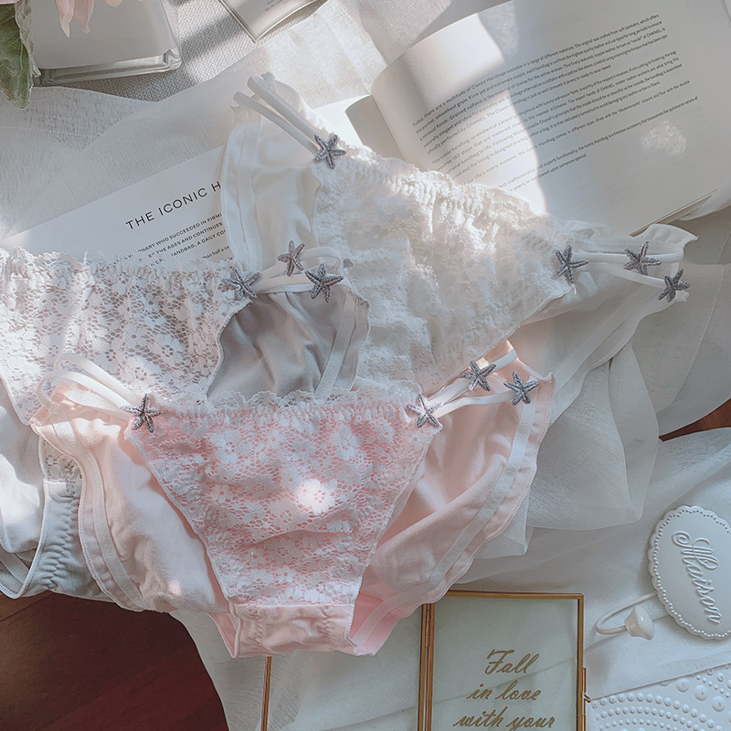 Peach Honeypants Female Lace Sexy Summer Thin breathable low waist transparent No-scratchless Tiny girl