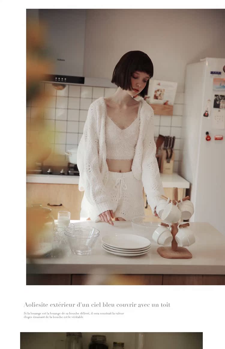 Peach mật mùa xuân và mùa thu đồ ngủ mềm Nhật Bản dịch vụ nhà rỗng Nhật Bản đẹp bộ đồ ngủ pop có thể mặc bộ đồ dài tay nam mặc nhà