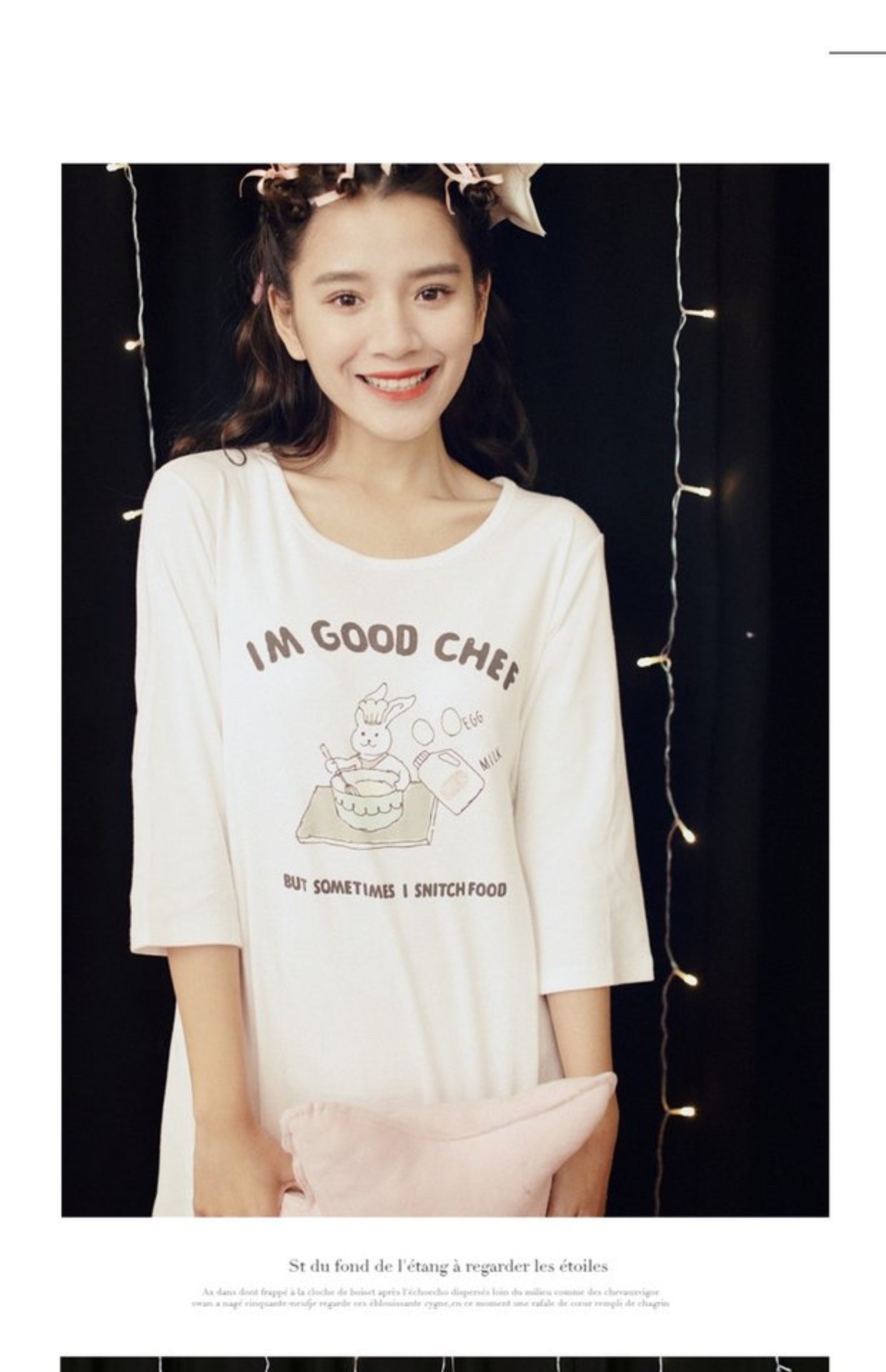 Váy ngủ nữ dài tay dễ thương bằng vải bông TQ Bunny mùa thu dài đồ ngủ lỏng nhà 2 màu váy dài tay thu đông