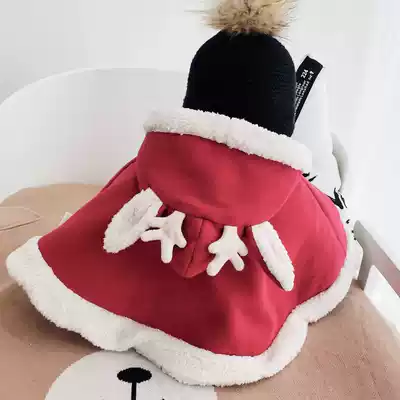 Autumn and winter clothes plus velvet thickened baby cloak cartoon baby out cloak newborn male warm shawl coat women