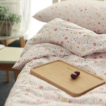 Cartoon Rabbit pure cotton cloth customized to make female dormitory Kindergarten up and down bunk bed linen bed Sofa Pillow Case