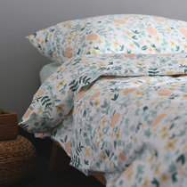 Day-style hand-painted meritocratic ultra-simple cotton cloth set for dormitory single sheet bed linen pillow pillowcase quilt cover bed
