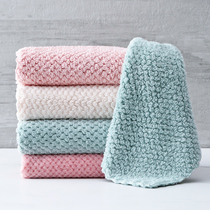 Coral velvet double-sided rag small square towel square quick-drying household double-sided absorbent cleaning cloth 25 cm