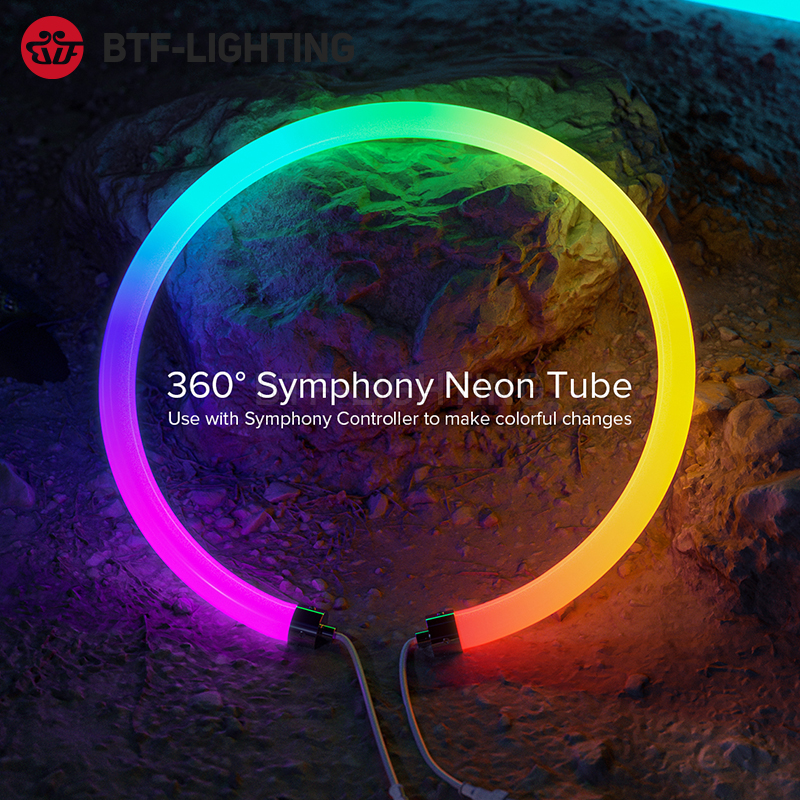 LED flexible round 360-degree neon tube 12V OUTDOOR WATERPROOF PHANTOM HOSE LIGHT BAR INTERIOR PROGRAMABLE DESIGN LIGHT BELT