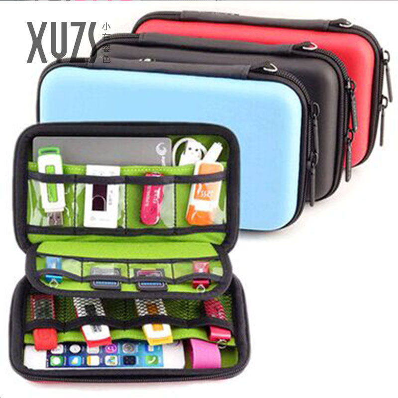 Multi-function portable hard disk bag Protective cover Digital storage bag Large capacity U shield U disk data cable finishing storage bag