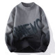 Woodpecker Gradient Color Sweater Men's Autumn and Winter Trendy Round Neck Lazy Style Bottoming Sweater Loose Sweater Jacket