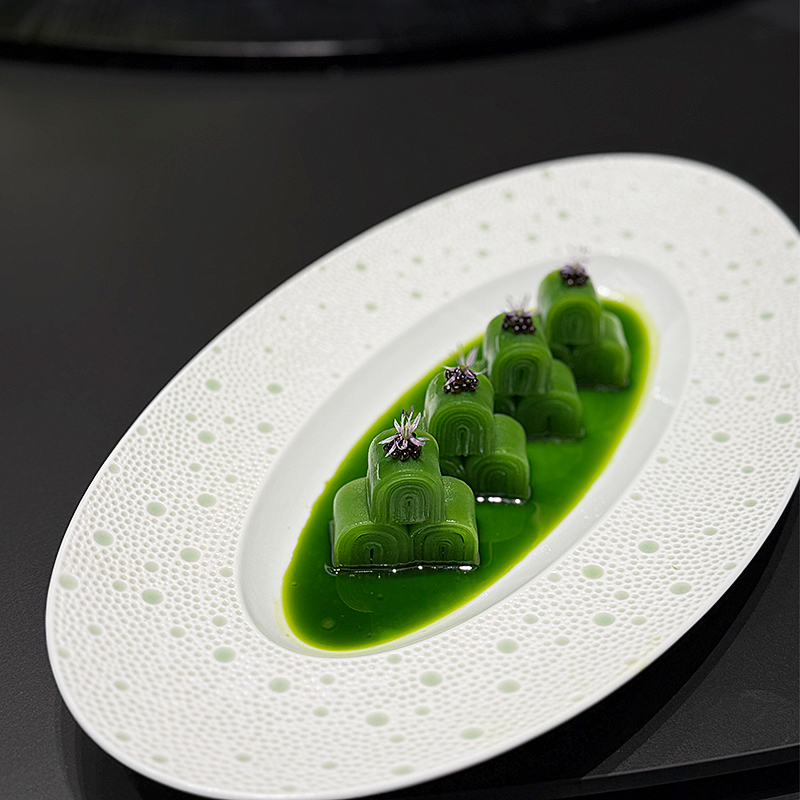 Pioneer Chef's Artistic Cuisine Tableware, Cold Dish Tableware, Club Tableware, Oval Plate, Cold Dish Tableware, Internet-Famous Tableware