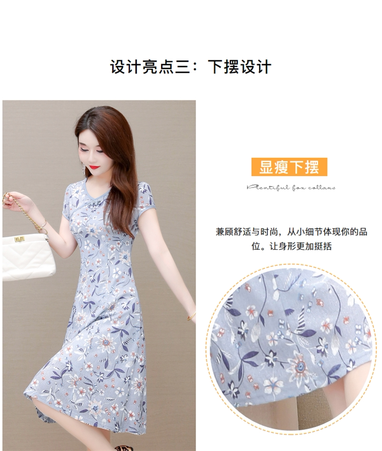 绸布袋 小个子显高碎花旗袍改良版洋装子2023年新款夏天高端洋派质高贵