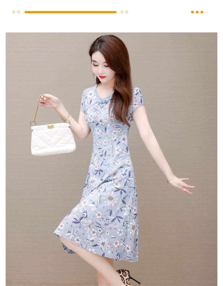 绸布袋 小个子显高碎花旗袍改良版洋装子2023年新款夏天高端洋派质高贵