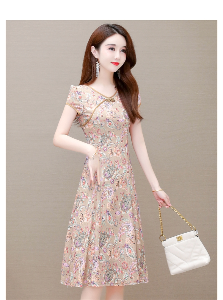 绸布袋 小个子显高碎花旗袍改良版洋装子2023年新款夏天高端洋派质高贵