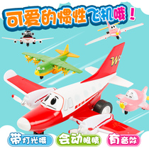 Childrens toy small plane taxiing inertia return car cartoon plane model toy birthday gift Baby 3 years old 6