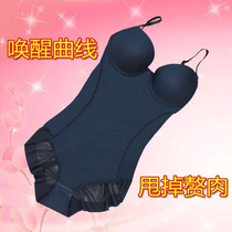 Summer thin one-piece body with bra all-in-one bra corset belly waist girdle womens body shaping dress