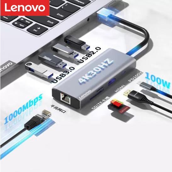 Lenovo Type-C to HDMI Sdtf Usb3.0 Gigabit Network Port 100W Charging Portable Docking Station F1-C09