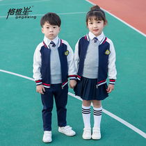 Kindergarten garden clothes Autumn and winter clothes British style primary school uniform set Childrens spring and autumn class clothes sportswear new