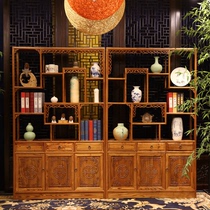 Solid Wood Bookcase Bookshelf Combo South Elm Wood Bou Ancient Rack Modern Chinese Furniture Log Multi Treasure Cabinet Antique Shelf