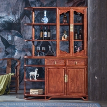Red Wood Xuan Guan Cabinet Flowers Pear Wood Double Sided Wine Cabinet Septal Cabinet Solid Wood Hedgehog Purple Sandalwood New Chinese Style Partition Cabinet Room Cabinet