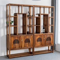 Walnuts Wood Bogu Rack Solid Wood Bookshelf Bookcase Group New Chinese Book House Furniture Floor Containing Lockers