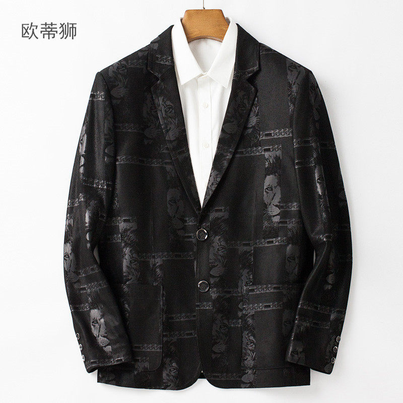 New Haining Fur Suite Men Sheep Leather Business Leisure Fur Dress Men's Costume Costume