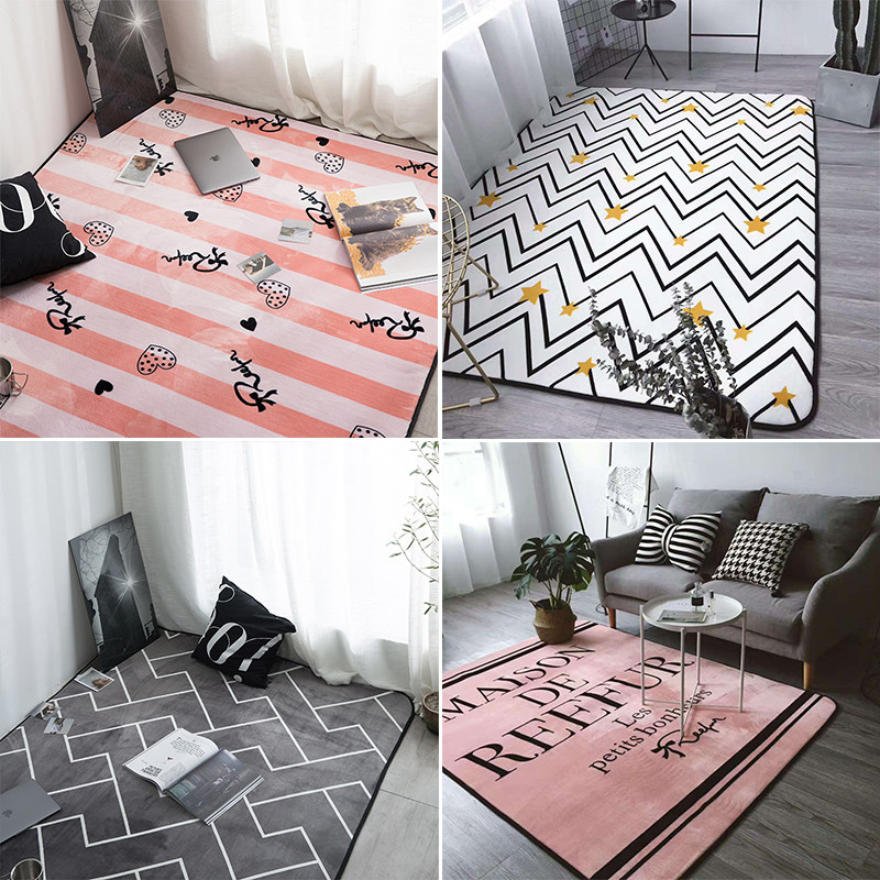Nordic Rug Bedroom Living Room Door Cushion Full Of Lovely Room Bedside Tea Table Sofa Office Rectangular Mat