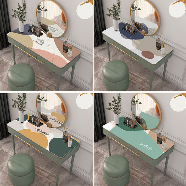 Morandi dressing table tablecloth desk ins students manicure dressing table table top cloth waterproof cute table mat