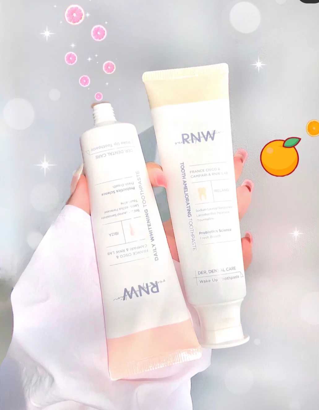 Korean rnw toothpaste to remove yellow tartar bright white bad breath fresh children pregnant women men can use smoke stain desensitization fermentation to wake up