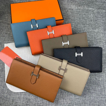H family wallet womens long style 2023 new Korean version womens wallet European and American big-name genuine leather trendy womens wallet clutch bag