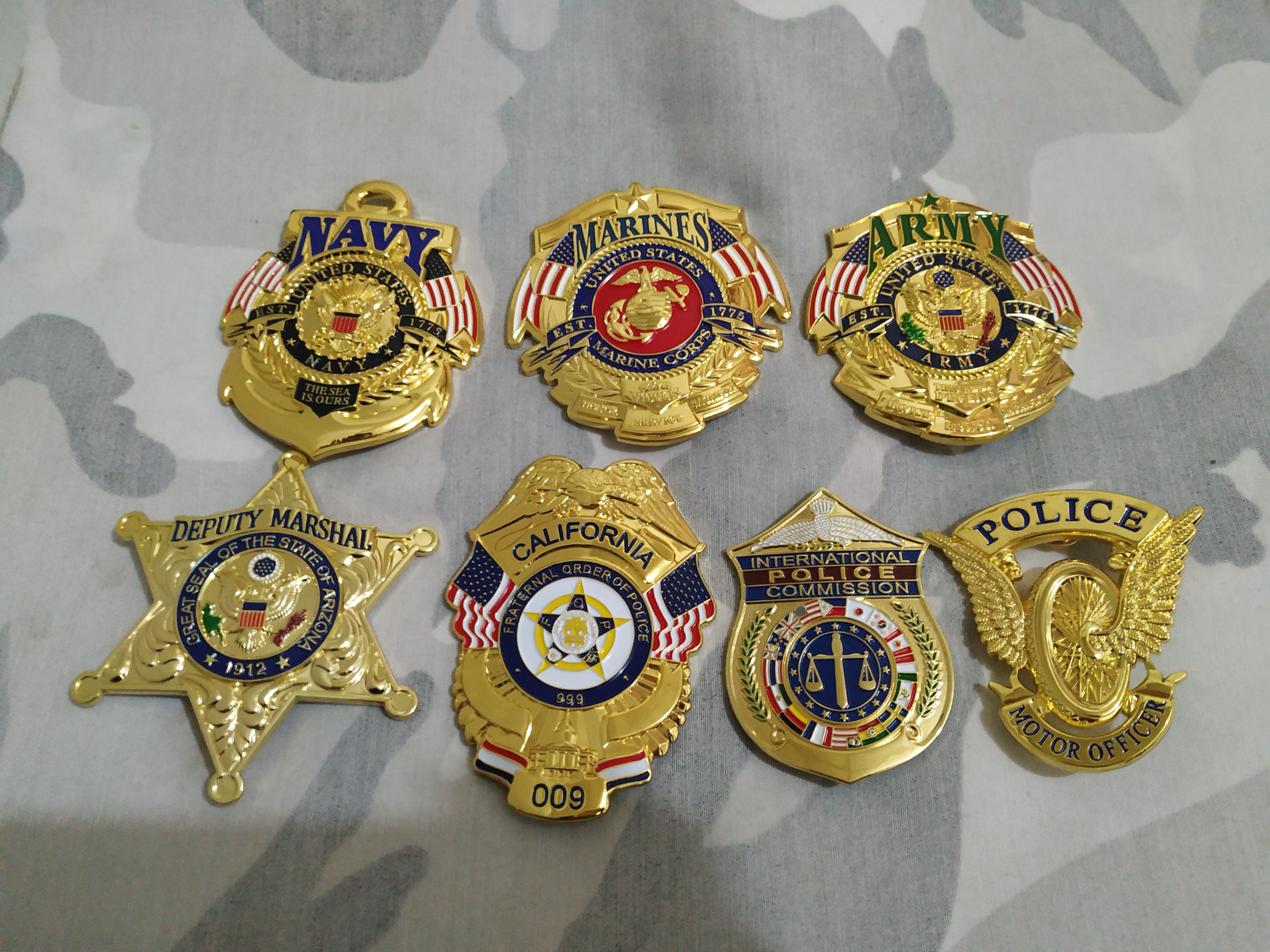 Metal badge California Highway Ride California Badge Marine Corps Hat Emblem Pure Bronze