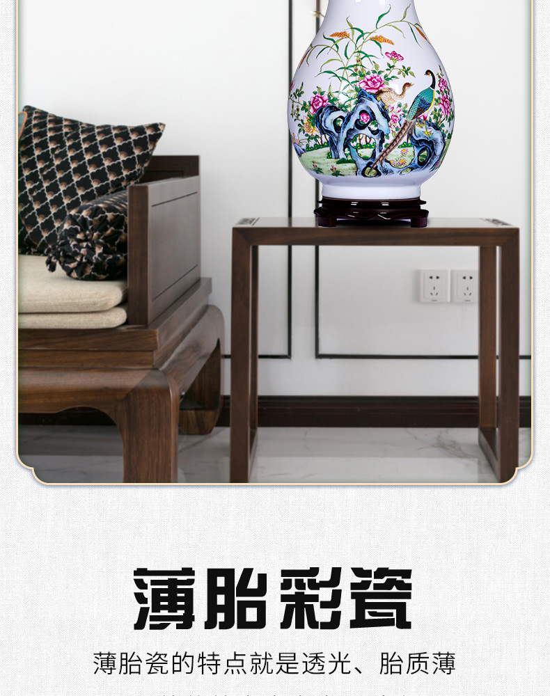 New Chinese style household jingdezhen ceramics powder enamel vase expressions using keep lucky bamboo flower arrangement sitting room adornment is placed