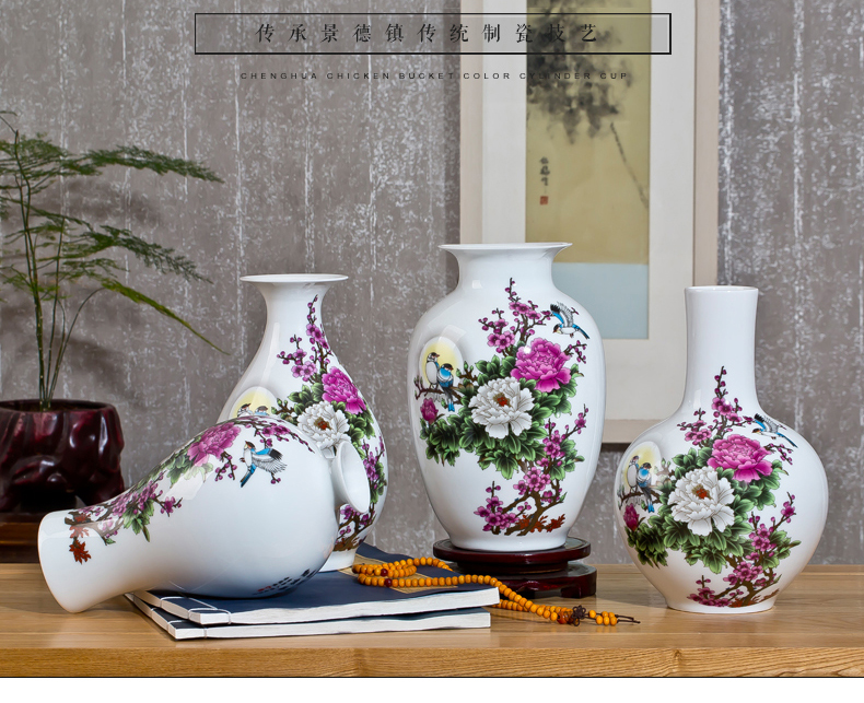 Jingdezhen floret bottle ceramic furnishing articles flower arranging I and contracted household dried flowers sitting room adornment porcelain vases