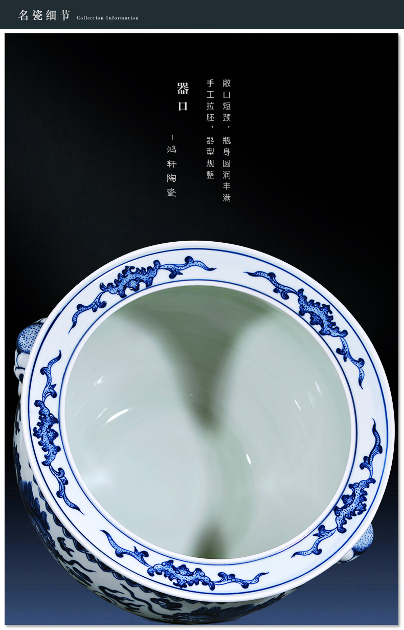 Hand - made cornucopia of blue and white porcelain of jingdezhen ceramics feng shui plutus furnishing articles sitting room of the new Chinese style household ornaments
