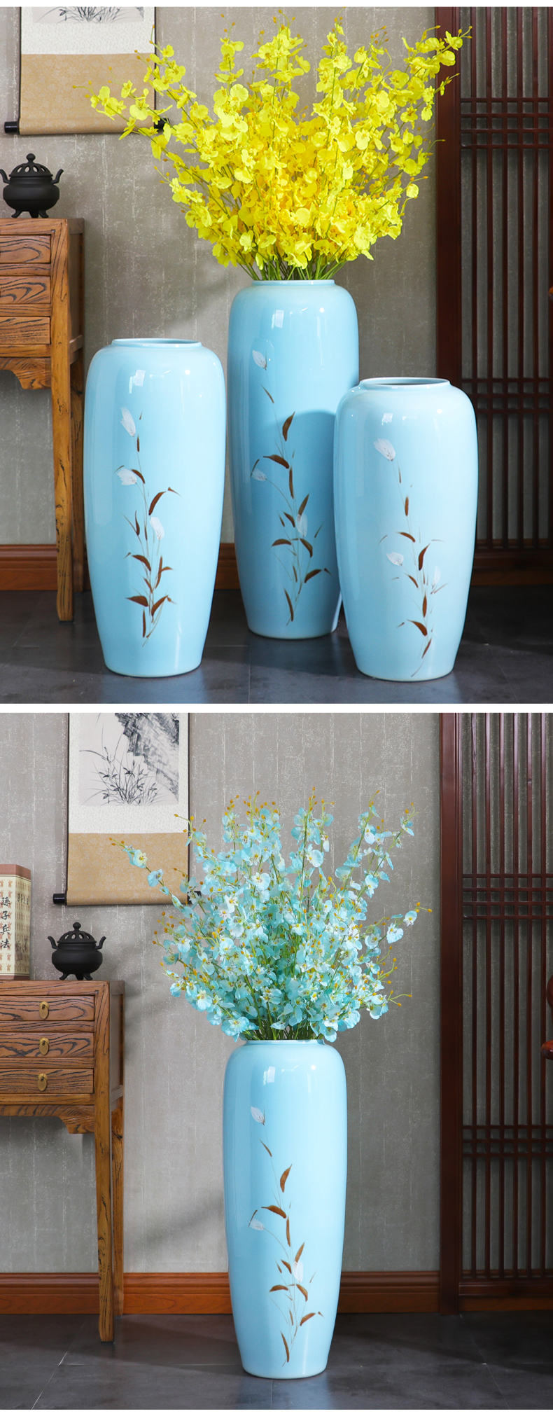 Ground ceramic vase large porcelain vases creative modern Chinese style living room home TV ark adornment furnishing articles