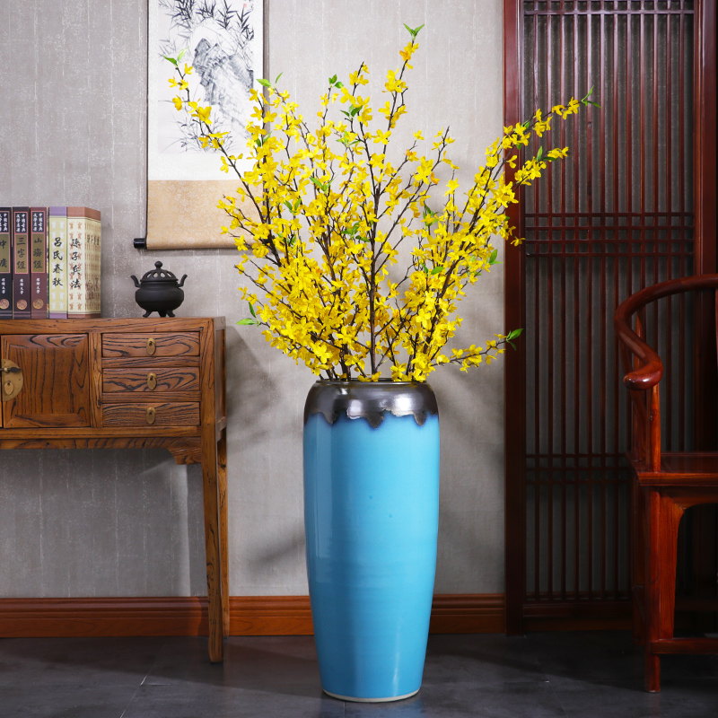 Large ceramic vase furnishing articles porch dried flower arranging flowers sitting room hotel villa decoration European contracted creative decorations