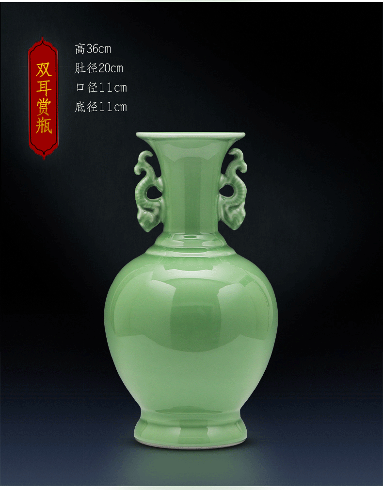 Jingdezhen ceramics vase son hand shadow blue glaze porcelain flower arrangement of Chinese style furnishing articles contracted household act the role ofing is tasted, the living room