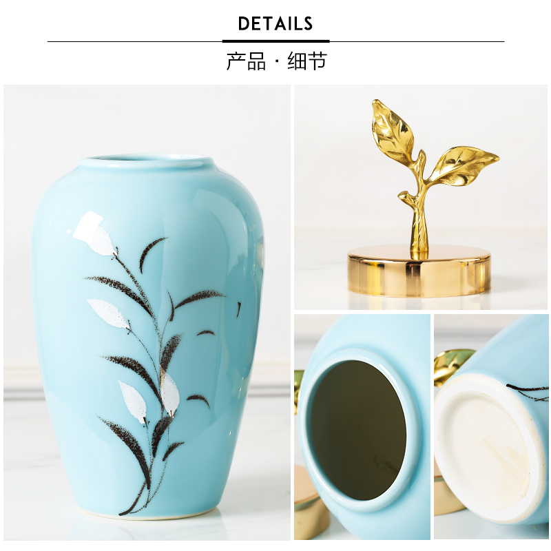 Jingdezhen ceramics simulation flower flower arranging flower bottle furnishing articles, the sitting room porch ark is contracted and I household adornment