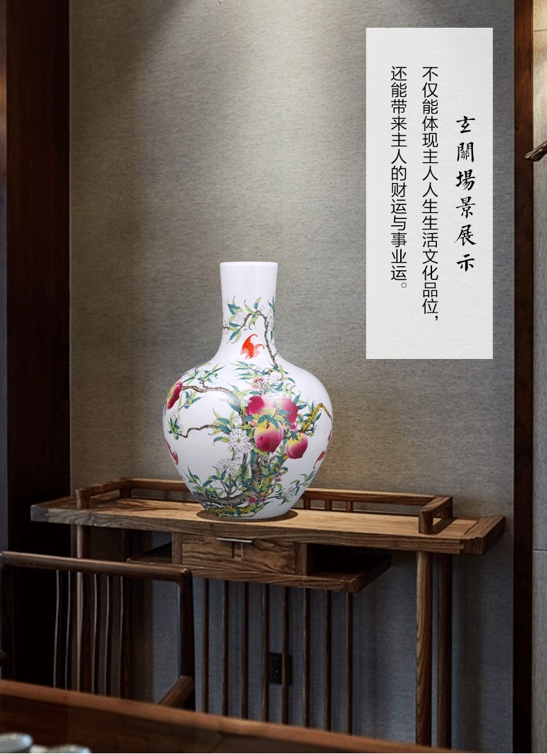 Porcelain of jingdezhen ceramics vase large sitting room place flower arranging restoring ancient ways is rich ancient frame of Chinese style household ornaments