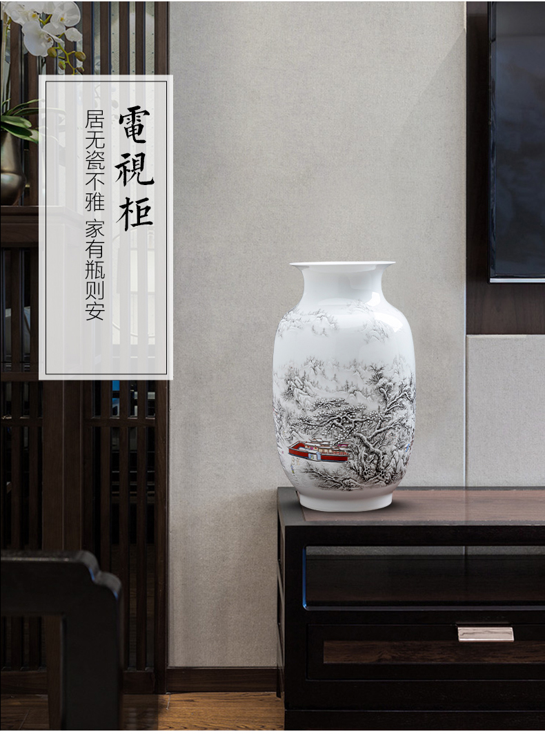 Pastel landscapes of jingdezhen ceramics vase furnishing articles to admire the porcelain bottle son Chinese style living room office decoration