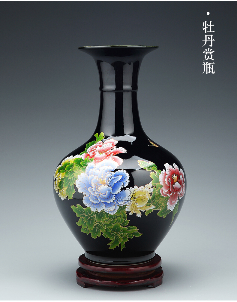 Jingdezhen ceramics large vase furnishing articles sitting room flower arranging Chinese style household porcelain of TV ark, wine accessories