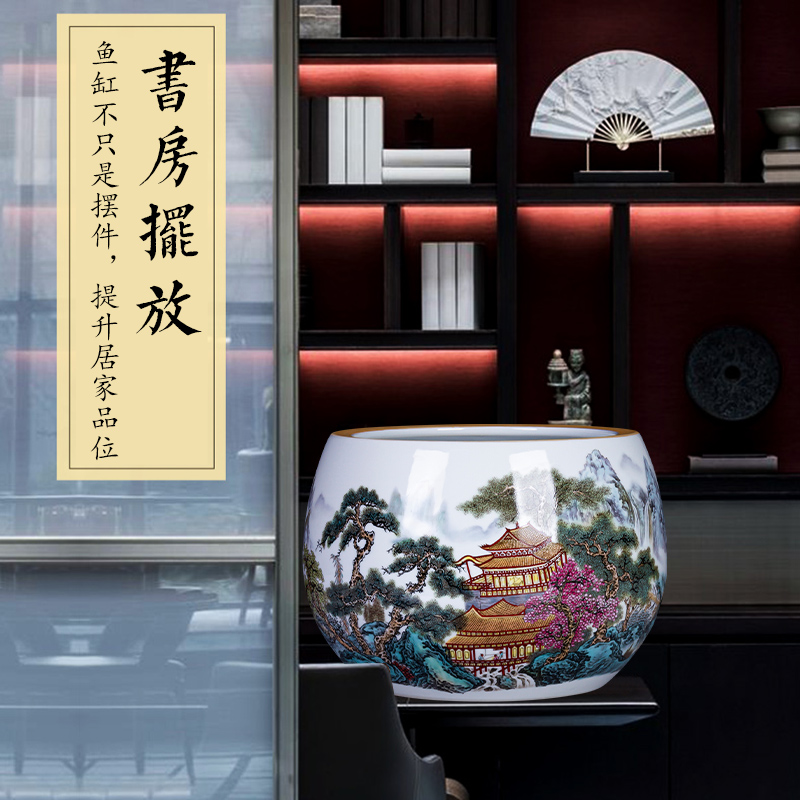Jingdezhen ceramics aquarium cornucopia Chinese style household desktop furnishing articles TV ark, porch handicraft ornament