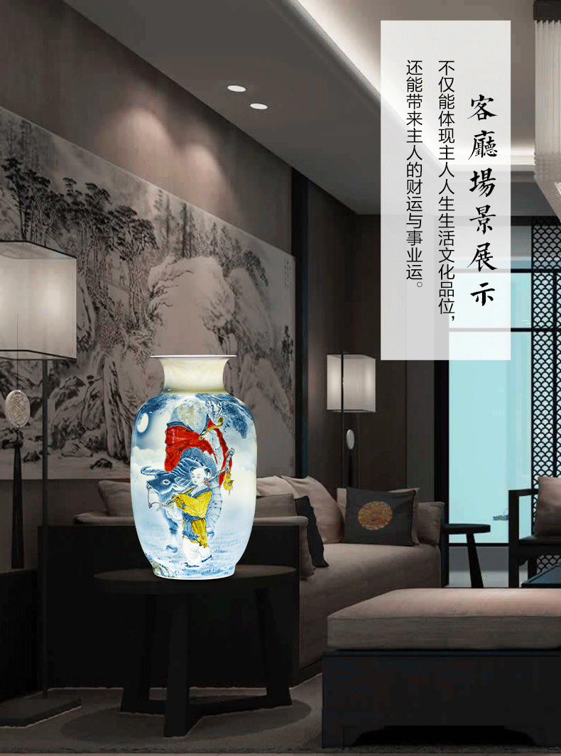 Jingdezhen ceramics furnishing articles manual hand - made under glaze color porcelain vase son thin foetus modern Chinese style household act the role ofing is tasted