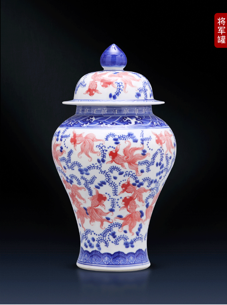 Porcelain of jingdezhen Porcelain vases, pottery and Porcelain place son jar modern new Chinese style household act the role ofing is tasted TV ark, decoration