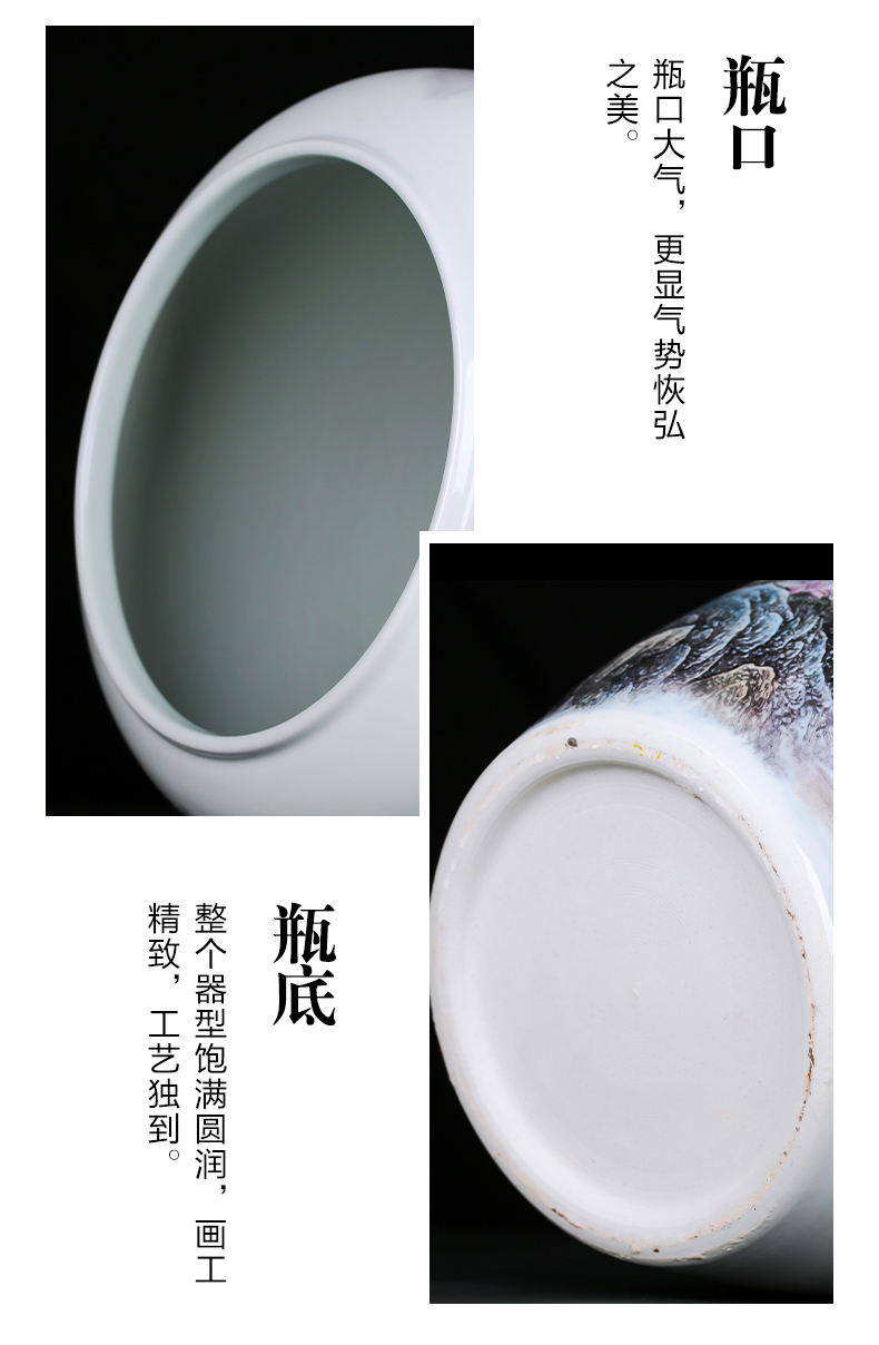 Jingdezhen ceramics vase landing big quiver porcelain painting and calligraphy scrolls cylinder sitting room home furnishing articles