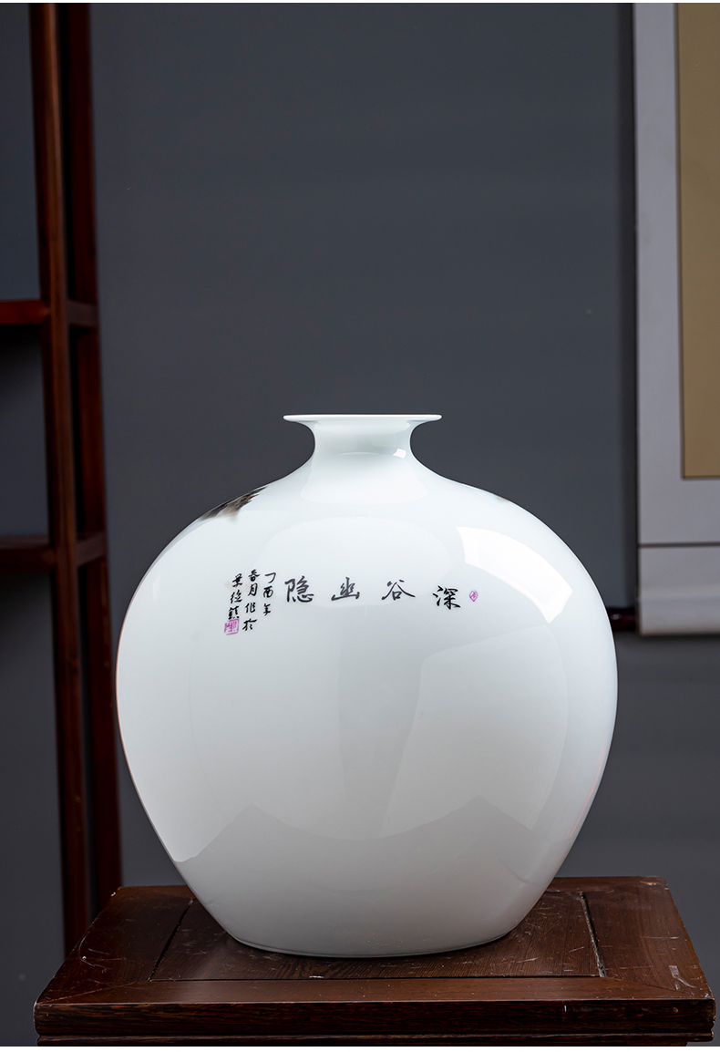 Pastel landscapes of jingdezhen ceramics vase furnishing articles to admire the porcelain bottle son Chinese style living room office decoration