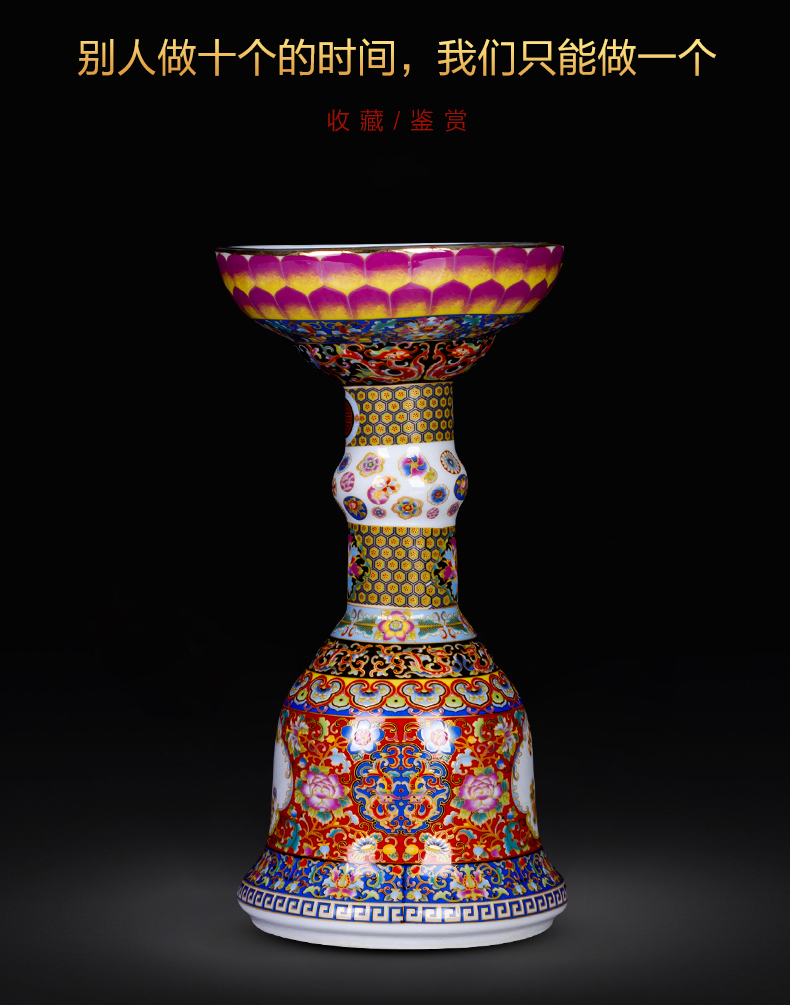 Jingdezhen ceramics the qing yongzheng creative colored enamel vase furnishing articles classical home sitting room porch decoration